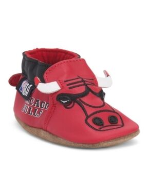 Chicago Bulls Red Leather Baby Bootie - ROBEEZ Infant Soft Sole Shoes